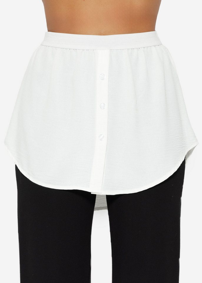 SASSYCLASSY Unterrock Blusen Unterrock Damen Saum Verlängerung Elegant Blusenrock Hemdverlängerung Halbrock mit Gummibund Weiß Schwarz Leo von SASSYCLASSY