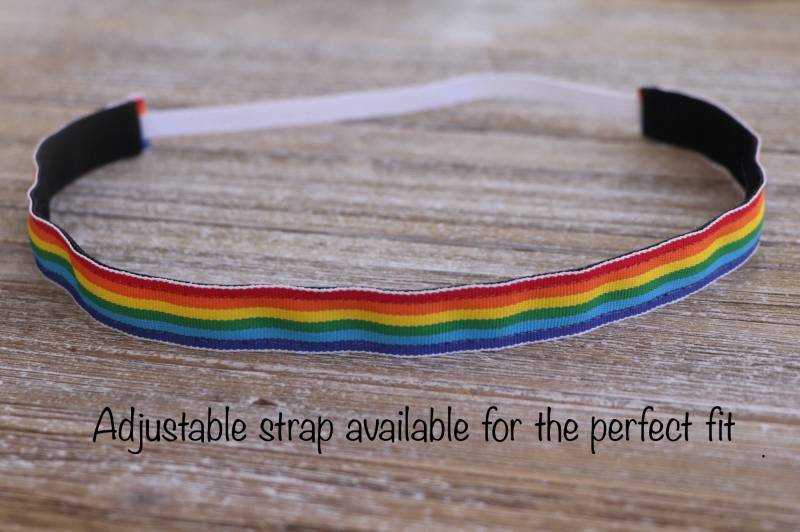 Regenbogen Stirnband - Mädchen Keine Slip Für Erwachsene Sport Verstellbares Haarbänder von Sassygirlheadbands