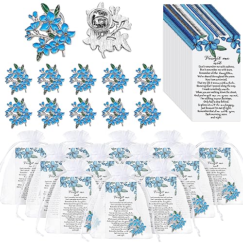 Sasylvia Gedenknadeln, lose Anstecker für die Feier des Lebens, mit Blumen von Forget Me Not, Gedenkbroschen, Gedicht, Organzabeutel, Gedenkgeschenke für diejenigen, die einen Menschen verlieren Sasylvia Gedenknadeln, lose Anstecker für die Feier des Lebens, mit Blumen von Forget Me Not, Gedenkbroschen, Gedicht, Organzabeutel, Gedenkgeschenke für diejenigen, die einen Menschen verlieren von Sasylvia