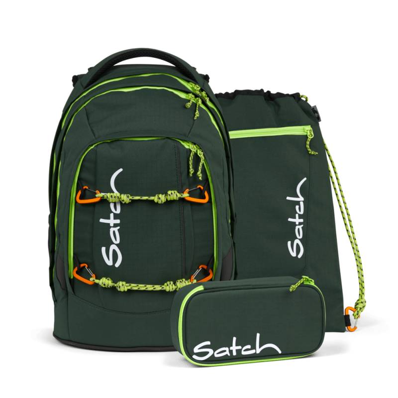 Satch - Satch Pack Schulrucksack Set Green Explorer Dunkelgrün - Gr. - One Size von Satch