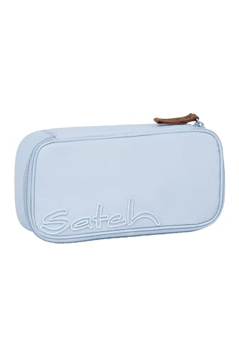 Satch Schlamperbox extra groß inkl. Trennfach Reißverschlussfach Stiftehalter Geodreieck Sichtfenster für Stundenplan Nordic Ice Blue - Hellblau von Satch