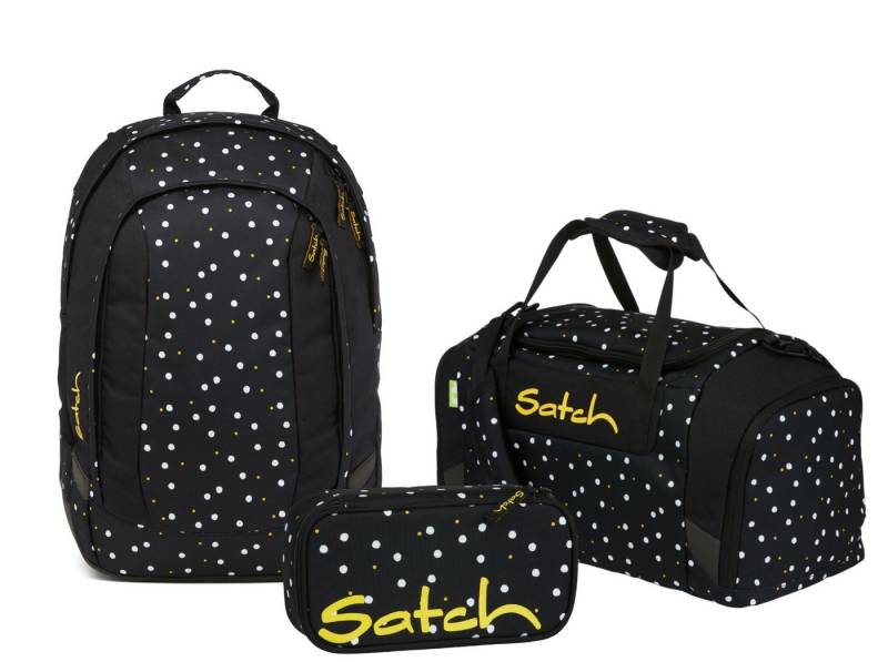 Satch Schulranzen Schulrucksack-Set AIR Lazy Daisy 3-teilig (3-teilig), Laptop-Fach, Your-Size-System, Schulranzen von Satch
