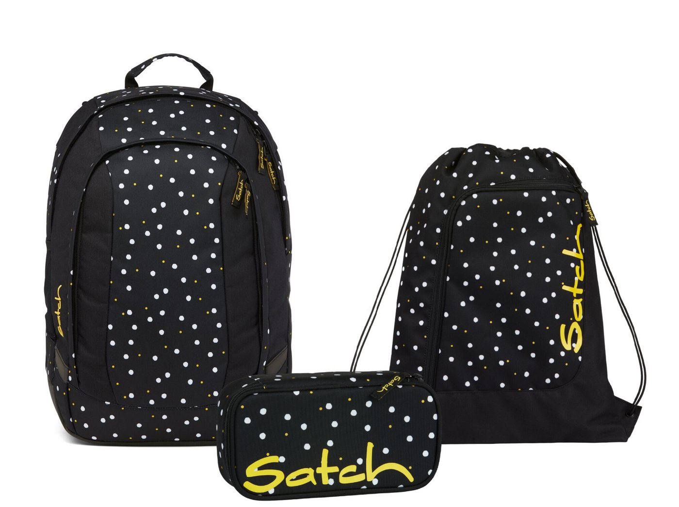 Satch Schulranzen Schulrucksack-Set AIR Lazy Daisy 3-teilig (3-teilig), Laptop-Fach, Your-Size-System, Schulranzen von Satch