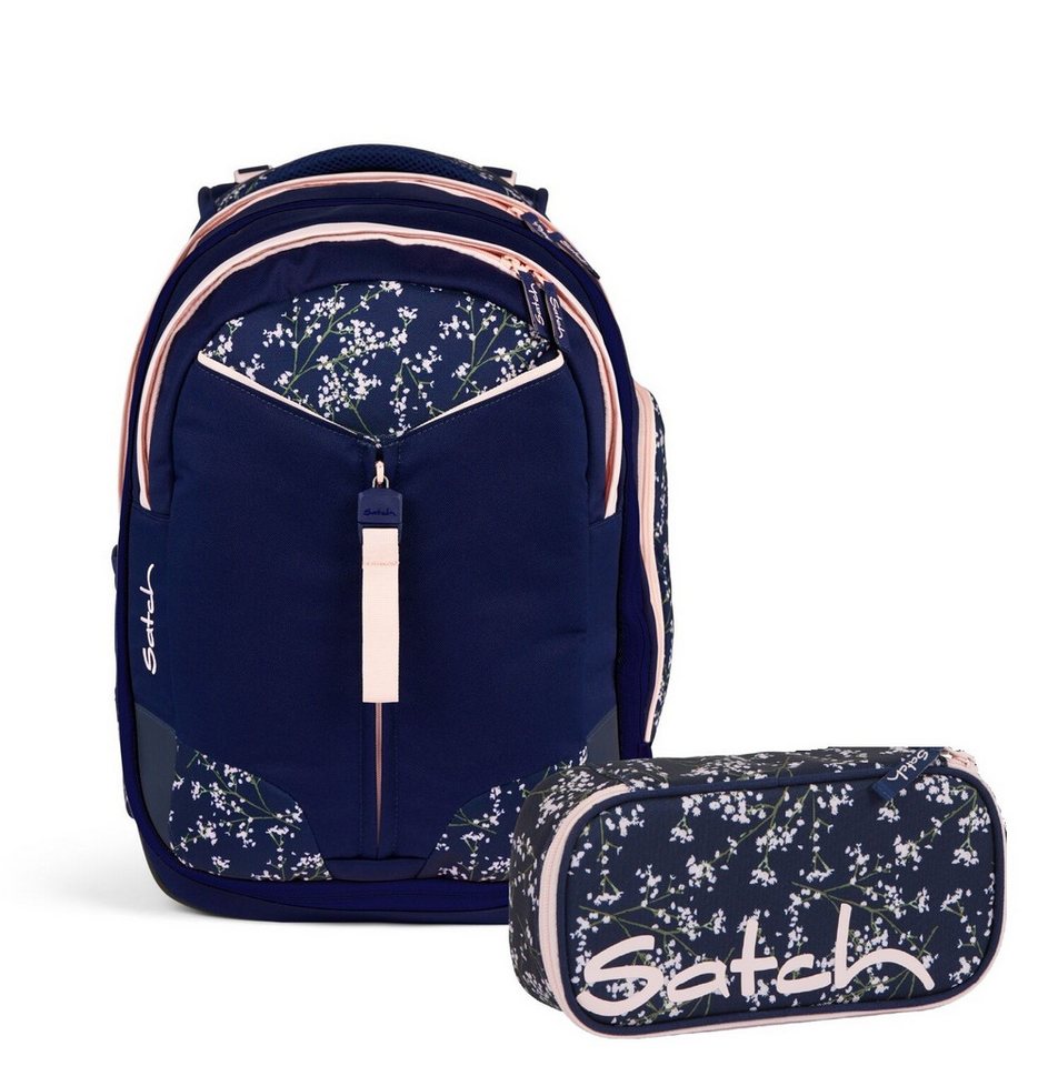 Satch Schulranzen Schulrucksack-Set MATCH Bloomy Breeze 2-teilig (2-teilig), Laptop-Fach, Your-Size-System, Schulranzen von Satch