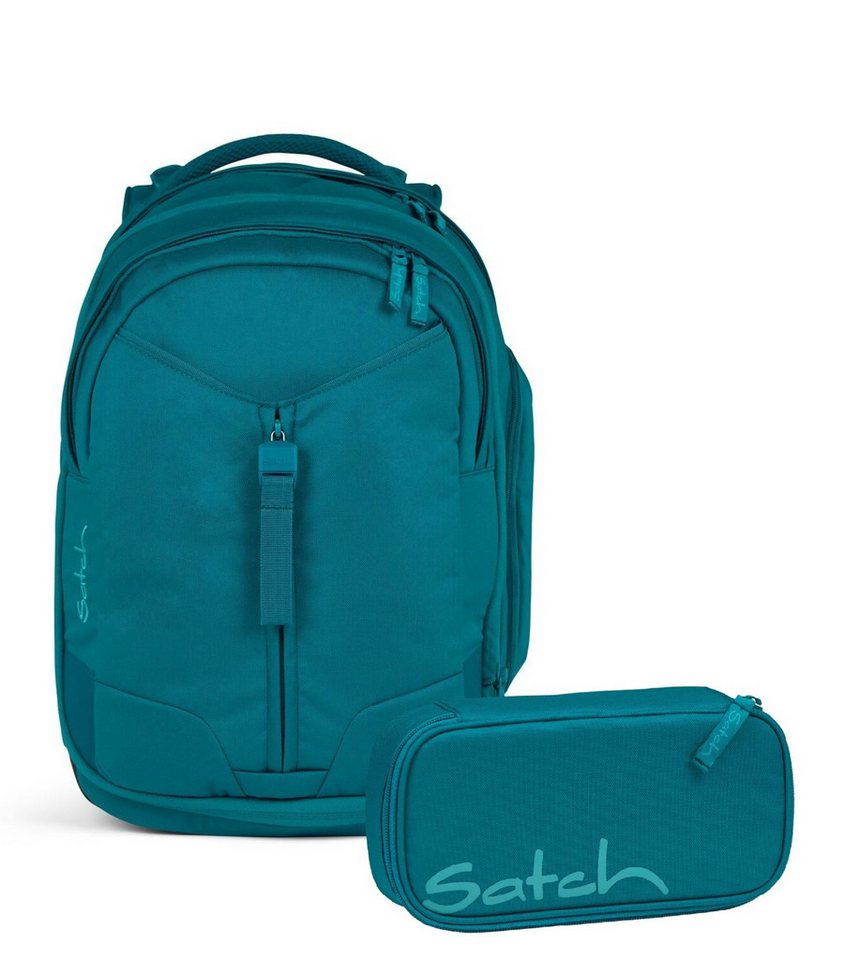 Satch Schulranzen Schulrucksack-Set MATCH Deep Petrol 2-teilig (2-teilig), Laptop-Fach, Your-Size-System, Schulranzen von Satch