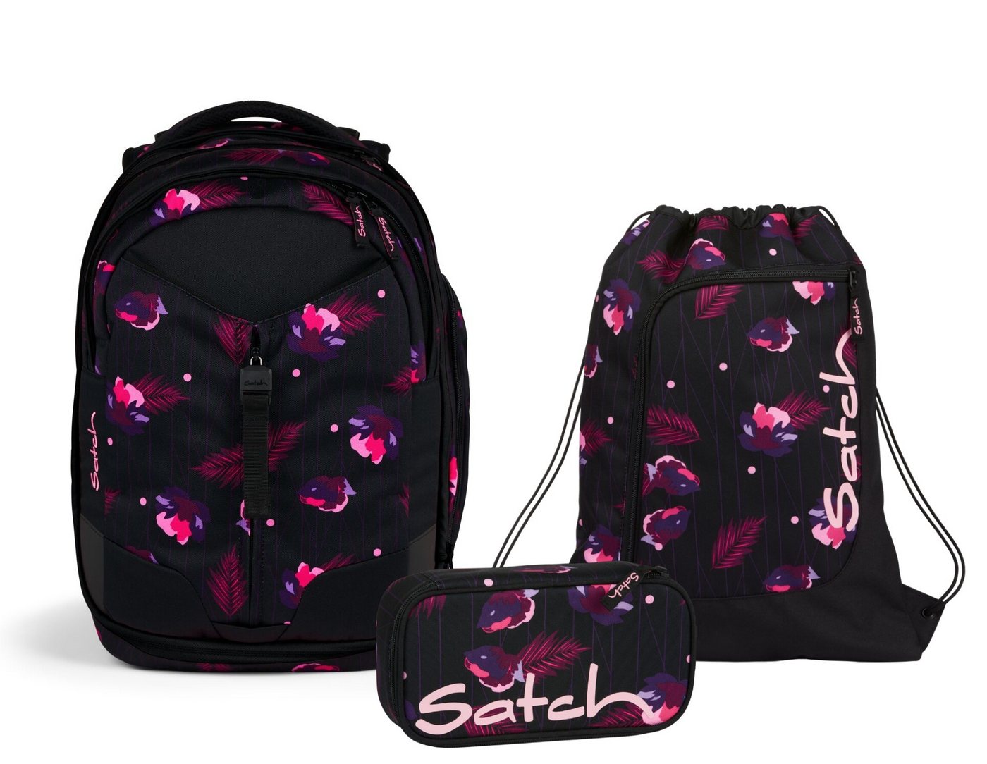 Satch Schulranzen Schulrucksack-Set MATCH Mystic Nights 3-teilig, Kollektion 2025 (3-teilig), Schulranzen, ergonomisch, 30 + 5 Liter von Satch