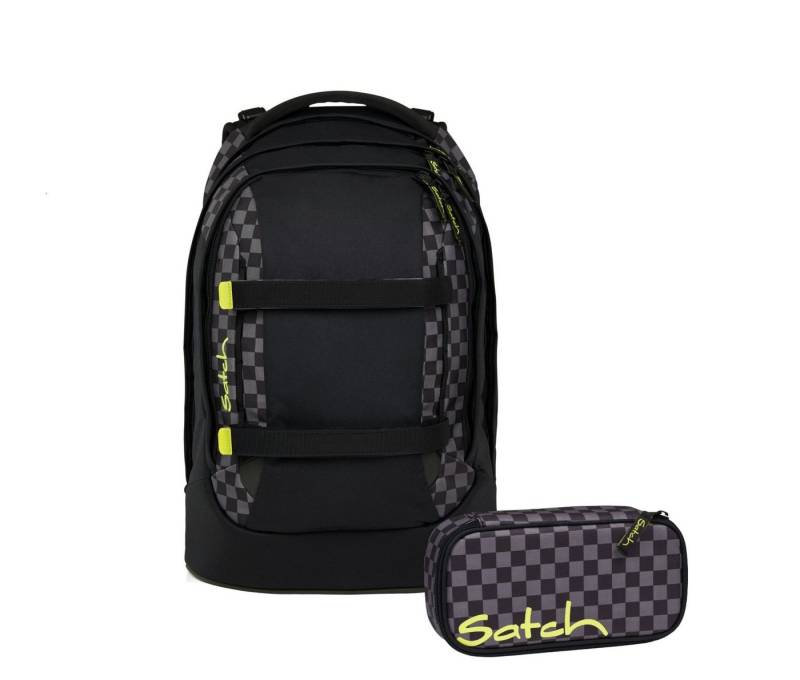 Satch Schulranzen Schulrucksack-Set PACK Dark Skate 2-teilig, Kollektion 2025 (2-teilig), ergonomisch, Your-Size-System: auf Körpergröße anpassbar von Satch