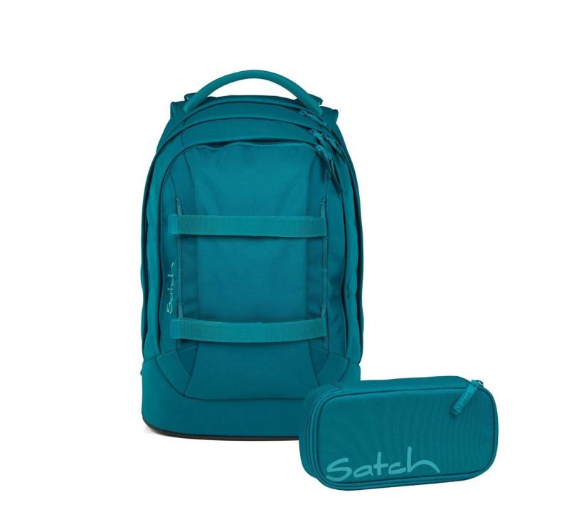Satch Schulranzen Schulrucksack-Set PACK Deep Petrol 2-teilig, Kollektion 2025 (2-teilig), ergonomisch, Your-Size-System: auf Körpergröße anpassbar von Satch