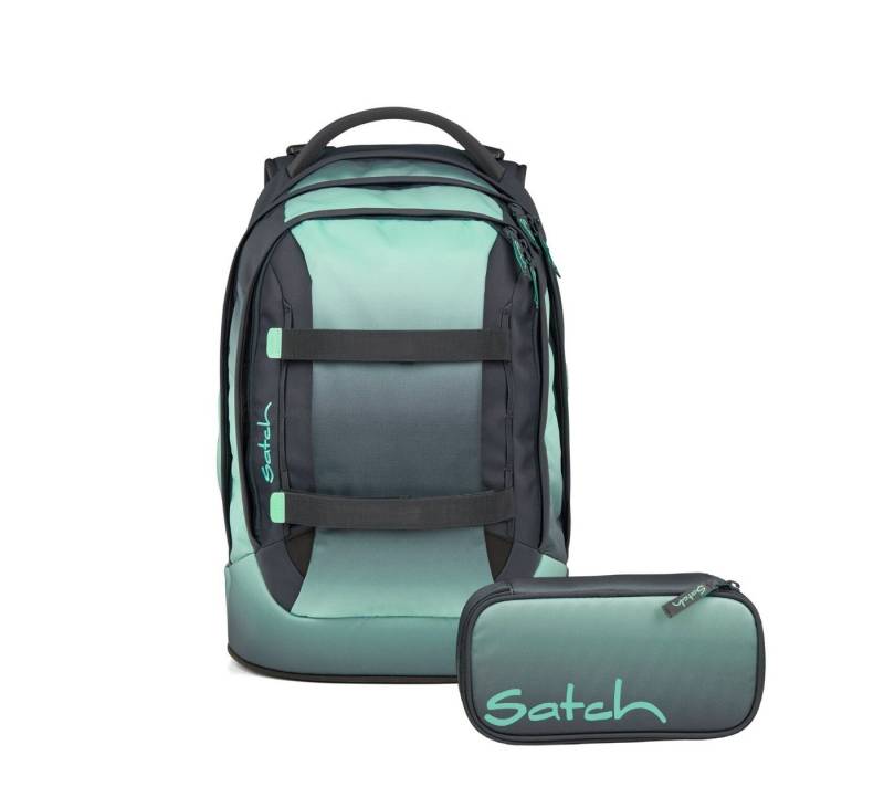 Satch Schulranzen Schulrucksack-Set PACK Gradient Mint 2-teilig (2-teilig), ergonomisch, Your-Size-System: auf Körpergröße anpassbar von Satch