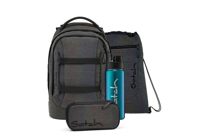 Satch Schulranzen Schulrucksack-Set PACK Hidden Rainbow 4-teilig (4-teilig), ergonomisch, Your-Size-System: auf Körpergröße anpassbar von Satch