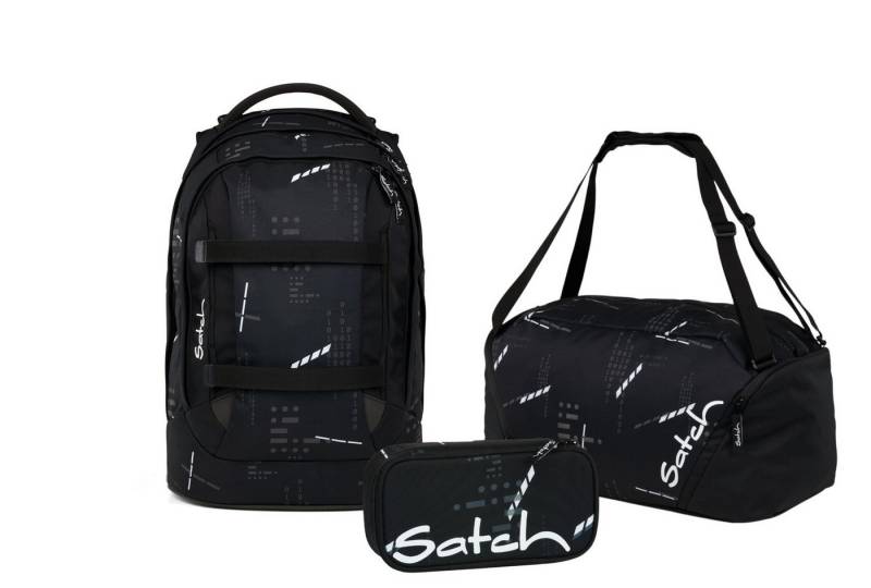 Satch Schulranzen Schulrucksack-Set PACK Ninja Matrix 3-teilig, Kollektion 2025 (3-teilig), ergonomisch, Your-Size-System: auf Körpergröße anpassbar von Satch
