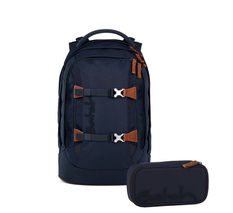 Satch Schulranzen Schulrucksack-Set PACK Nordic Blue 2-teilige, Kollektion 2025 (2-teilig), ergonomisch, Your-Size-System: auf Körpergröße anpassbar von Satch