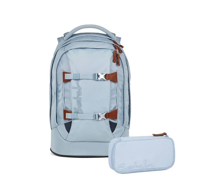 Satch Schulranzen Schulrucksack-Set PACK Nordic Ice Blue 2-teilig, Kollektion 2025 (2-teilig), ergonomisch, Your-Size-System: auf Körpergröße anpassbar von Satch