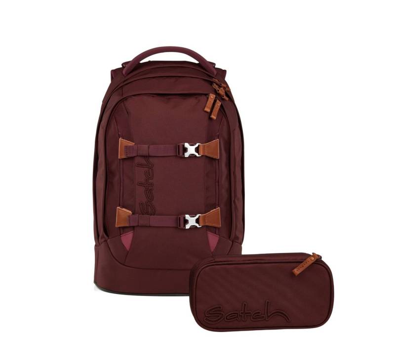 Satch Schulranzen Schulrucksack-Set PACK Nordic Ruby 2-teilig (2-teilig), ergonomisch, Your-Size-System: auf Körpergröße anpassbar von Satch