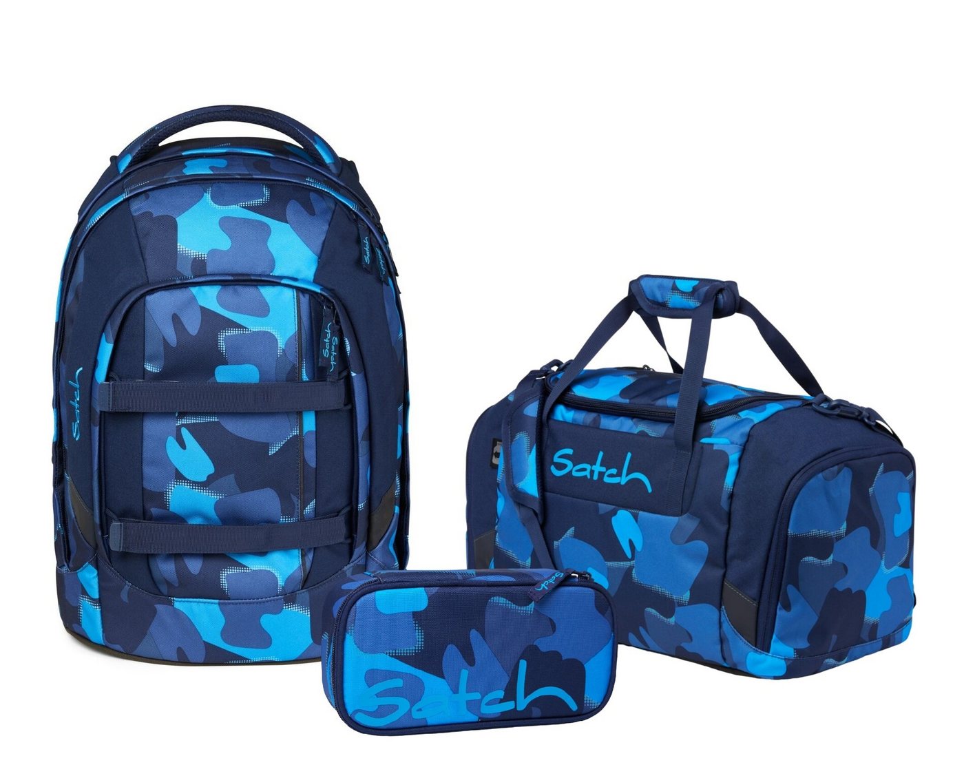 Satch Schulranzen Schulrucksack-Set PACK Troulemaker 3-teilig (3-teilig), Laptop-Fach, Your-Size-System, Schulranzen von Satch