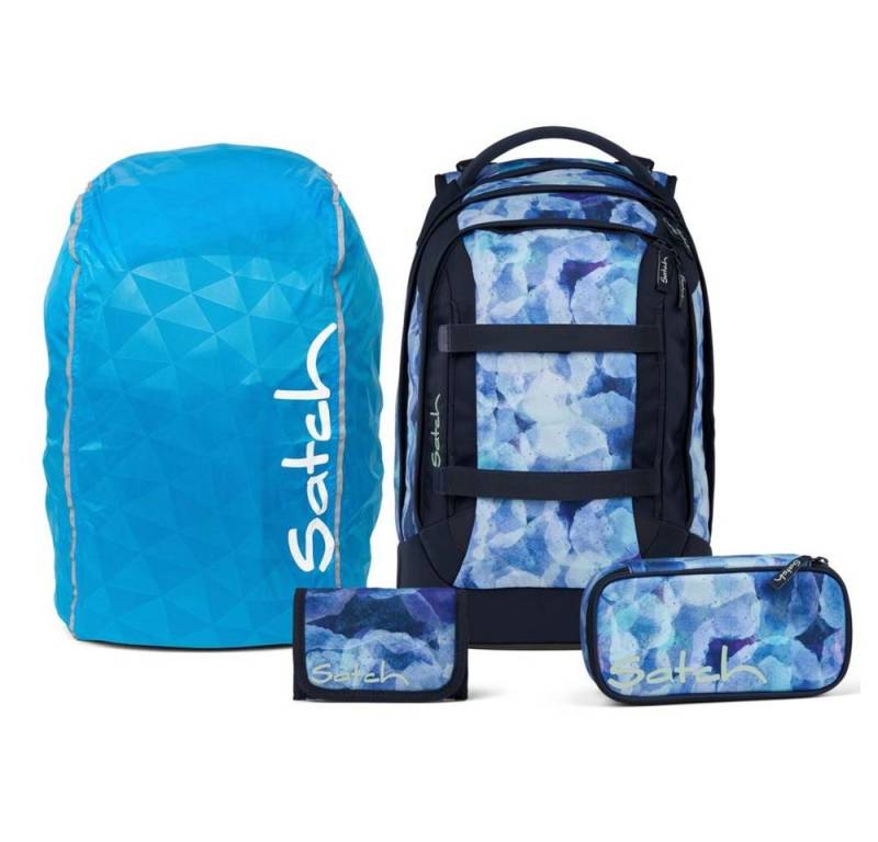 Satch Schulrucksack Pack (4tlg., inkl. Schlamperbox, Regenhülle und Geldbörse) von Satch