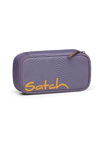 Satch Schlamperbox extra groß inkl. Trennfach Reißverschlussfach Stiftehalter Geodreieck Sichtfenster für Stundenplan Mesmerize - Lila von Satch