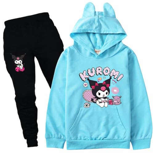 Satdflie Anime Kuro-mi Jogginganzug Trainingsanzug Langarm Kapuzenpullover Sweatshirt und Jogginghose Zweiteiler Bekleidungsset für Petite Damen Mädchen, Hellblau+Schwarz, M Satdflie Anime Kuro-mi Jogginganzug Trainingsanzug Langarm Kapuzenpullover Sweatshirt und Jogginghose Zweiteiler Bekleidungsset für Petite Damen Mädchen, Hellblau+Schwarz, M von Satdflie