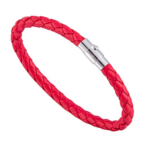 Böhmisches schlichtes Armband für den Sommer, Party, Geschenk, Damen, modisch, Lederschnalle, geflochtene Schnalle, Armband, Schmuck, Geschenk – Rot von Saterkali