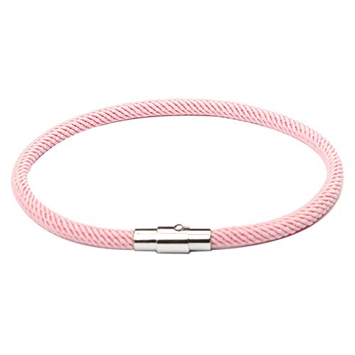 Böhmisches schlichtes Armband für den Sommer, Party, Geschenk, Paar-Armband, einfarbig, Magnetschnalle, Nylonschnalle, Glücksbringer, Schmuck für Party, Rosa von Saterkali