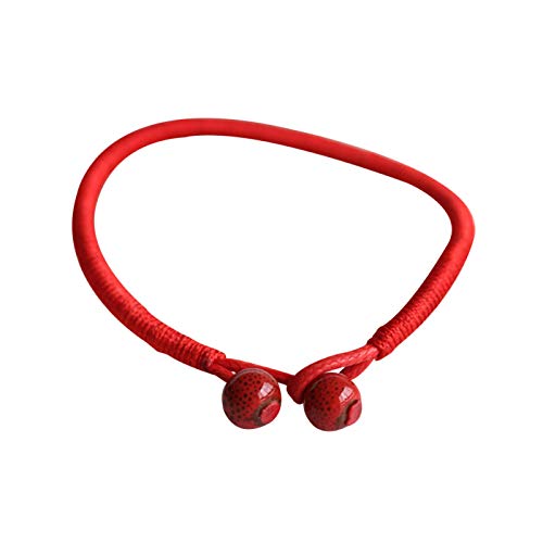 Böhmisches schlichtes Armband für den Sommer, Partygeschenk, Unisex, Keramikperlen, geflochtenes Seil, Glücksarmband, Armreif, Schmuck, Geschenk – Rot von Saterkali