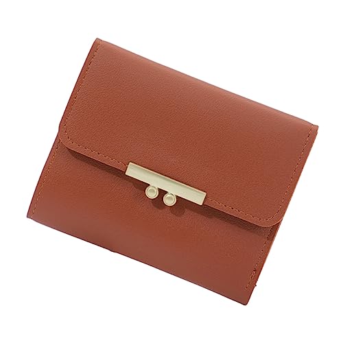 Saterkali Frauen Brieftasche Luxus Kunstleder Einfarbig Minimalistische Tri-fold Multi-Slots Kartenhalter Kurze Schlanke Geldbörse Geld Fall Tasche Mädchen Geschenk, coffee, S von Saterkali