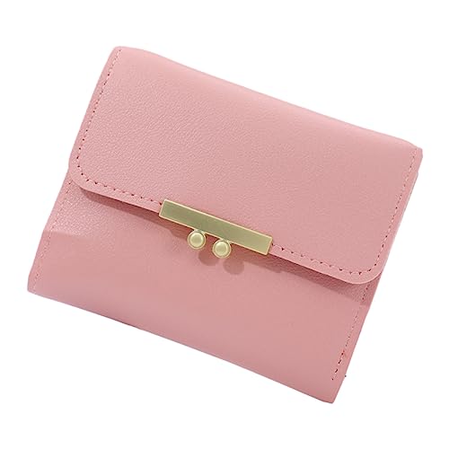 Saterkali Frauen Brieftasche Luxus Kunstleder Einfarbig Minimalistische Tri-fold Multi-Slots Kartenhalter Kurze Schlanke Geldbörse Geld Fall Tasche Mädchen Geschenk, rose, S von Saterkali