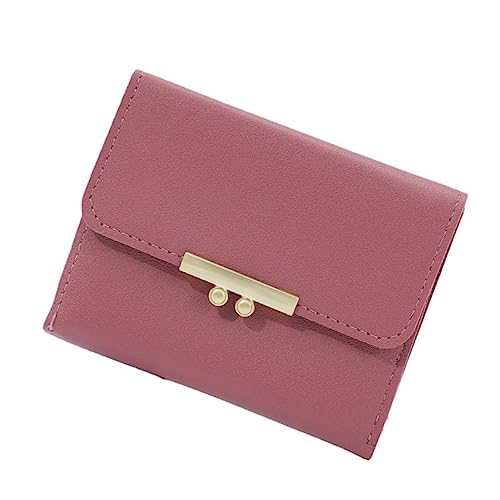 Saterkali Frauen Brieftasche Luxus Kunstleder Einfarbig Minimalistische Tri-fold Multi-Slots Kartenhalter Kurze Schlanke Geldbörse Geld Fall Tasche Mädchen Geschenk, wassermelone, S von Saterkali