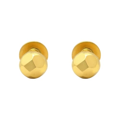 Ohrstecker, 18 Karat echtes feines Gelbgold, Kugel-Design von Satfale Jewellers