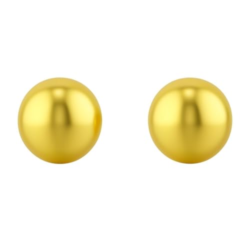 Ohrstecker aus 18 Karat echtem feinem Gelbgold, schlichtes Kugel-Design von Satfale Jewellers