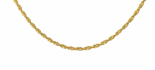 Satfale Jewellers 22 Karat reines, feines Gelbgold, zertifiziertes gestempeltes Gelbgold, gedrehtes Design, Gelbgold, Kein Edelstein von Satfale Jewellers