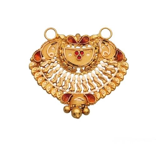 Satfale Jewellers 22K/18K echt zertifiziert Geldstrafe Gelb Gold Abstrakt Mangalsutra-Anhänger von Satfale Jewellers
