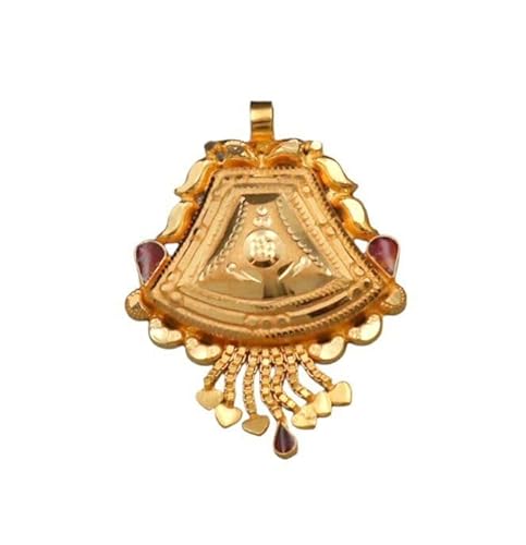 Satfale Jewellers 22K/18K echt zertifiziert Geldstrafe Gelb Gold Geschnitzt Mangalsutra-Anhänger von Satfale Jewellers