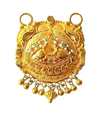Satfale Jewellers 22K/18K echt zertifiziert Geldstrafe Gelb Gold Geschnitzt Mangalsutra-Anhänger von Satfale Jewellers
