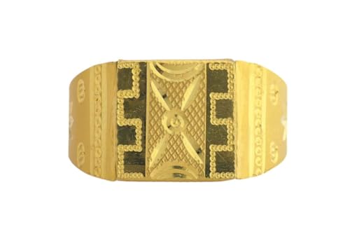 Satfale Jewellers Herren-Ring aus 22 Karat echtem zertifiziertem feinem Gelbgold, Gelbgold, Kein Edelstein von Satfale Jewellers