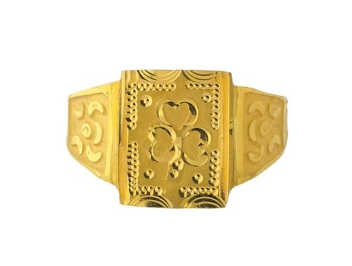 Satfale Jewellers Herrenring aus 22 Karat echtem zertifiziertem feinem Gelbgold, elegantes Design, Gelbgold, Kein Edelstein von Satfale Jewellers