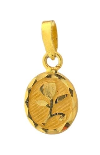 Satfale Jewellers Kettenanhänger aus 22 Karat echtem zertifiziertem feinem Gelbgold mit schönem Blumendesign, Gelbgold, Kein Edelstein von Satfale Jewellers