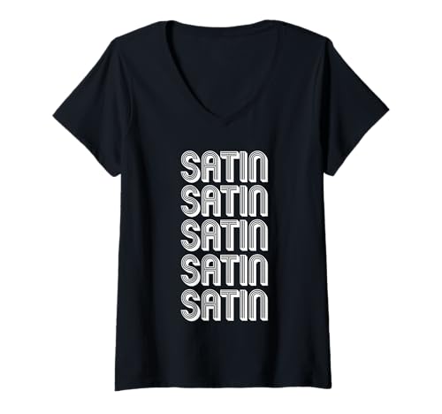 Damen Satiniert T-Shirt mit V-Ausschnitt Damen Satiniert T-Shirt mit V-Ausschnitt von Satin Apparel