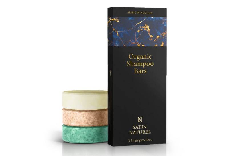 Satin Naturel Haarpflege-Set Festes Shampoo Set, 3 Shampoo Bar je 60g, 1-tlg. von Satin Naturel