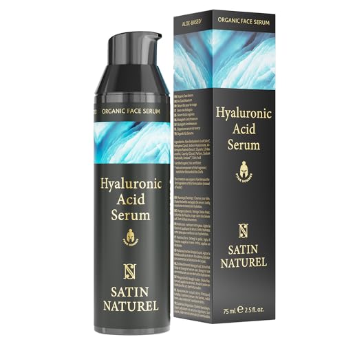 Satin Naturel Hyaluron Serum für Männer - Anti Falten, Anti-Aging Feuchtigkeitspflege Gesichtsserum mit BIO Aloe Vera gegen müde Haut für Men - Hyaluronsäure Serum Herren - Gesichtspflege von SatinNaturel