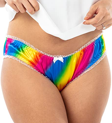 Frauen Sexy Dessous Satin Bikini Höschen Schlüpfer (Regenbogen, M) von Satini