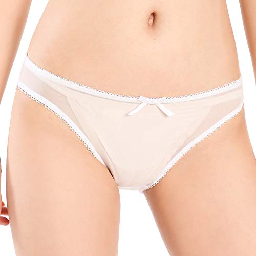 Nylon Schiere Bikini Briefs Unterwäsche Höschen (Weiß, XL) von Satini