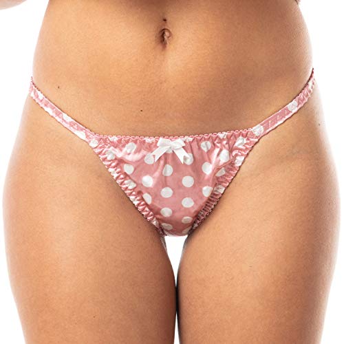 Satin Polka-Dots Tanga Bikini Briefs Unterwäsche Höschen (Zartrosa, L) von Satini