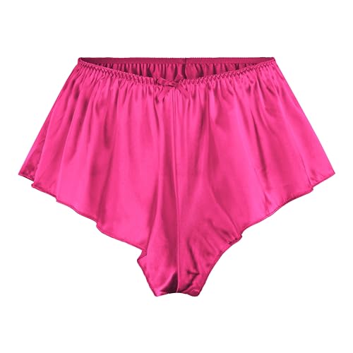 Satini Satin Geriffelte French Knickers Rock Shorts Höschen Unterwäsche (Leuchtendes Pink, S) von Satini