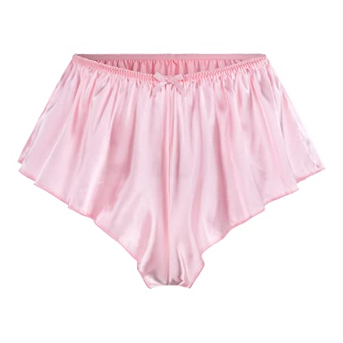 Satini Satin Geriffelte French Knickers Rock Shorts Höschen Unterwäsche (Zartrosa, L) von Satini