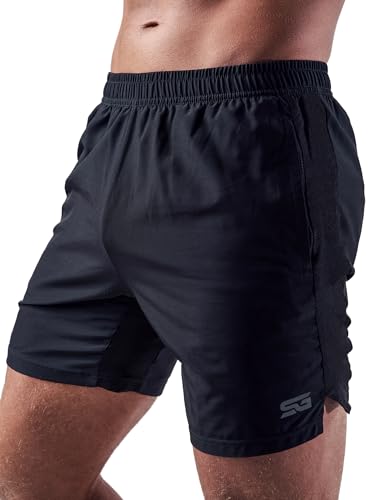 Satire Gym® - Kurze Sporthose Herren - Funktionelle Fitness Shorts für Männer – Sport Shorts als Kurze Sporthose für Herren (Schwarz, S) von Satire Gym