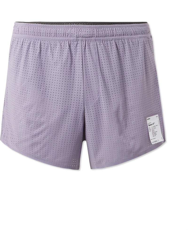 Satisfy - 2.5" Straight-Leg Logo-Appliquéd Space‑O™Jersey Shorts - Men - Purple - 0 von Satisfy