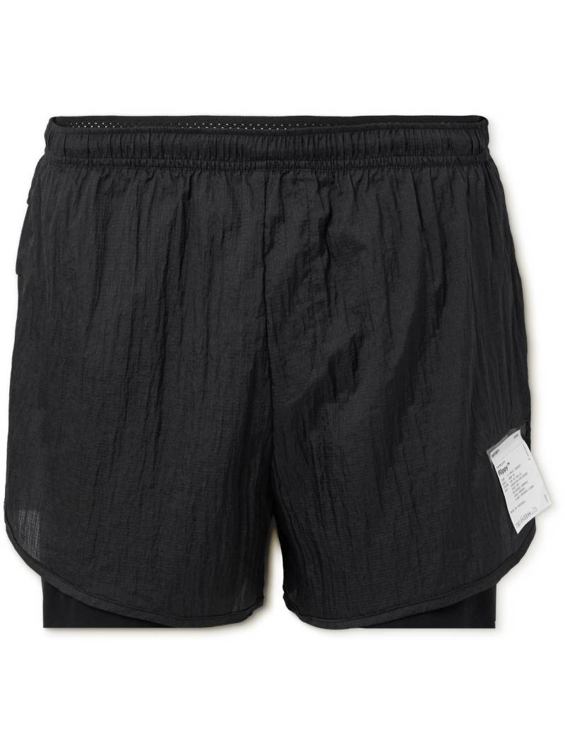 Satisfy - 3" Straight-Leg Layered Rippy™ Ripstop and Justice™ Shorts - Men - Black - 3 von Satisfy