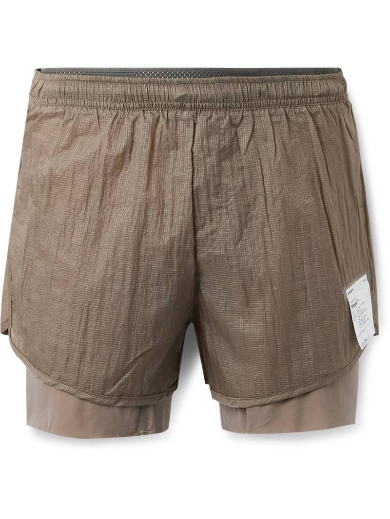 Satisfy - 3" Straight-Leg Layered Rippy™ Ripstop and Justice™ Shorts - Men - Brown - 0 von Satisfy