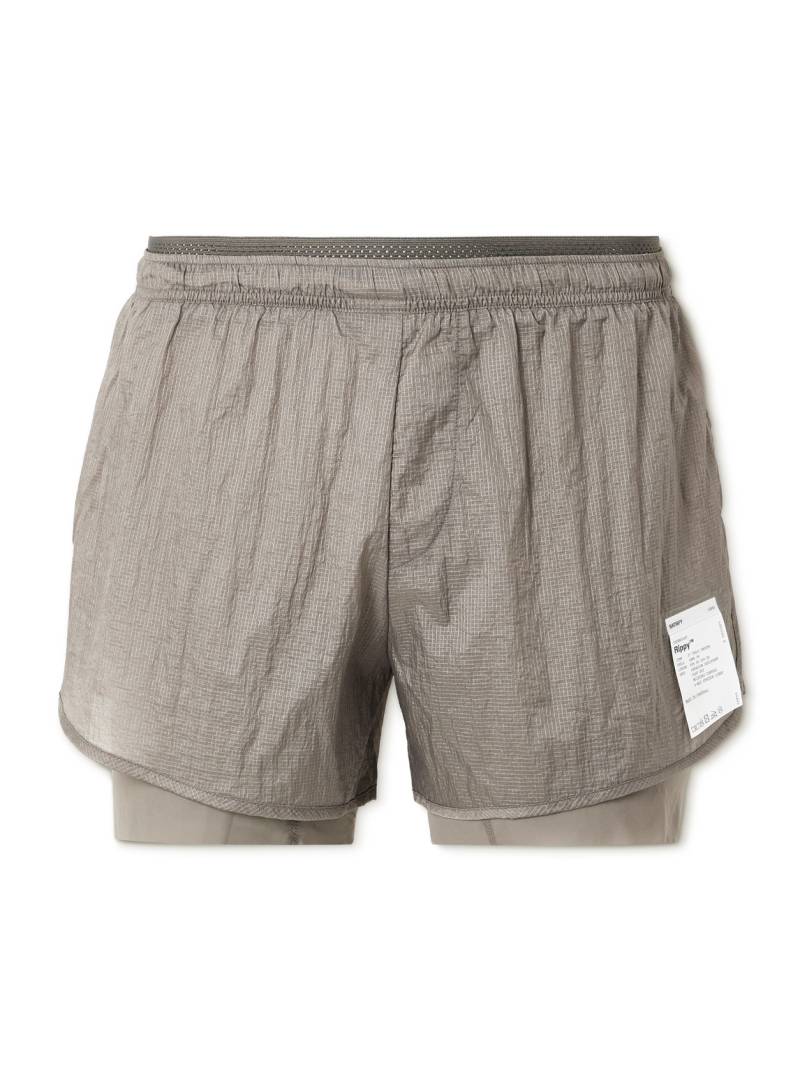 Satisfy - 3" Straight-Leg Layered Rippy™ Ripstop and Justice™ Shorts - Men - Brown - XL von Satisfy